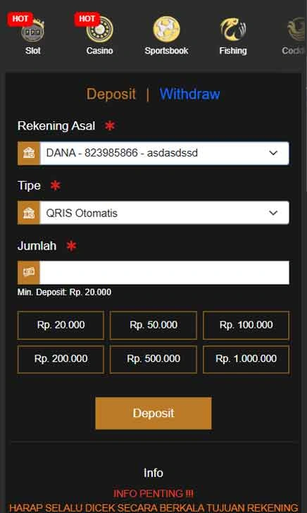cara deposit Mnduit Slot Rilis Max